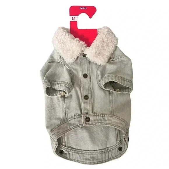 (NWOT) Reddy Sherpa Fleece-Lined Dog Denim Jacket Pet Jean Coat – Medium - Picture 1 of 4